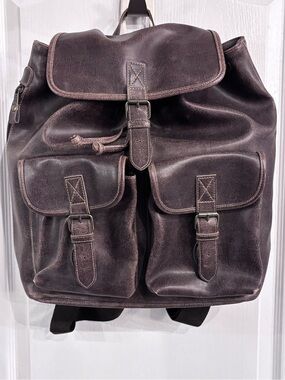 GAP Dark Brown Leather Backpack (Vintage)